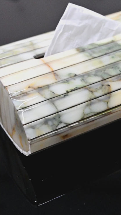 Fluted Marble Green: Flexi Oval Tissue Box