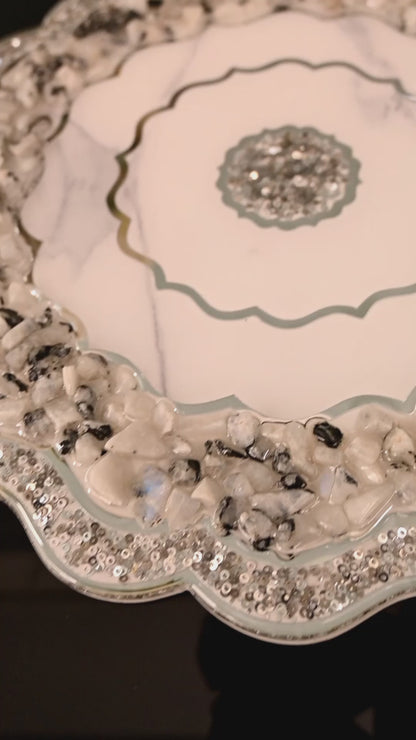 Rose Stones White: Placemat 12"