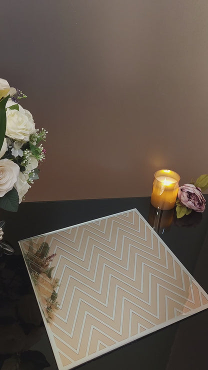 Rosegold Silver  Chevron: Placemat