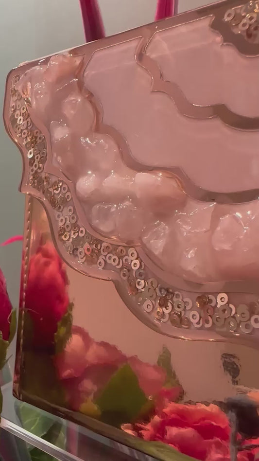 Rose Gold Rose Stones : Clutch