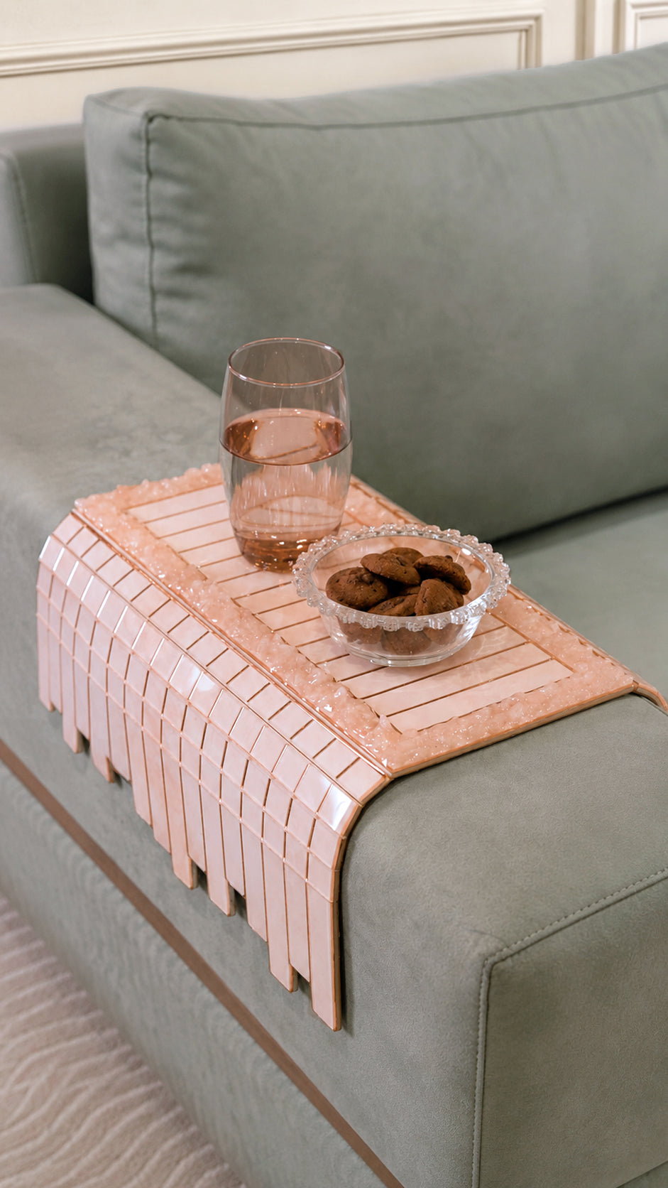 High-Low Stones Pink: Sofa Tray