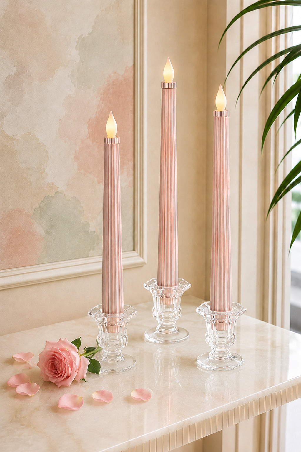 Metallic Pink: Sleek Candle