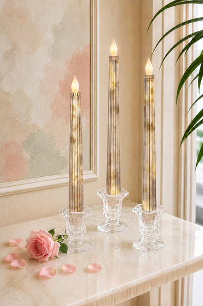 Metallic Silver: Sleek Candle