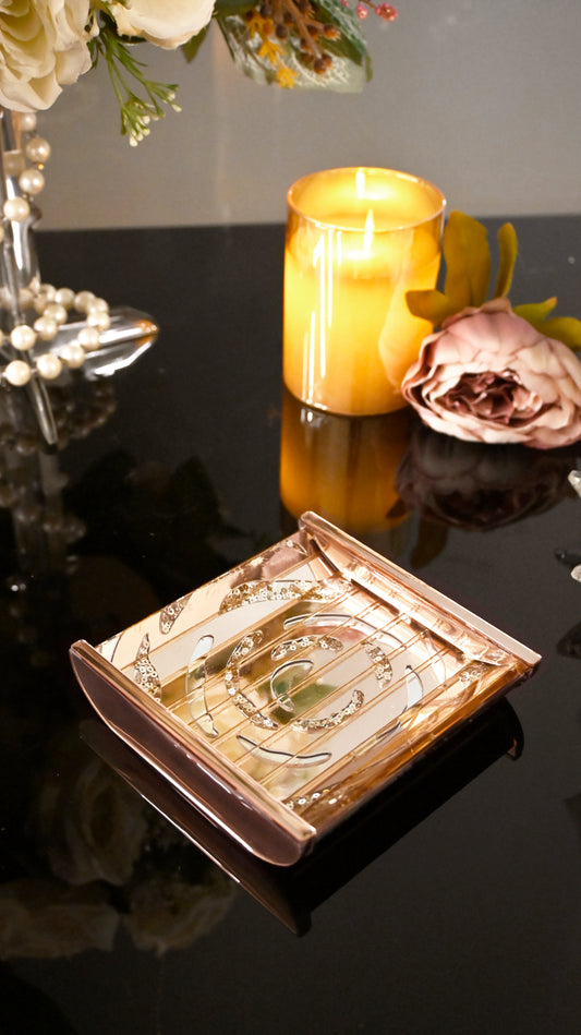 Rosegold Silver Rossette Sequin: Small Hotel Tray