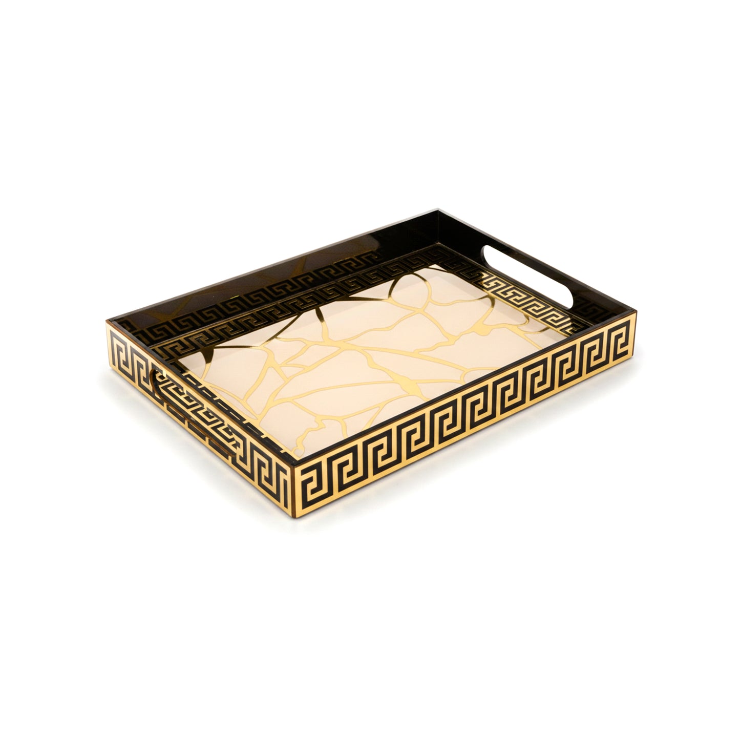 Broken Tree Black White Gold: Standard 4 Wall Tray