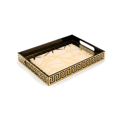Broken Tree Black White Gold: Standard 4 Wall Tray