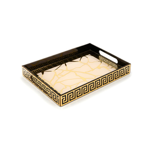 Broken Tree Black White Gold: Standard 4 Wall Tray