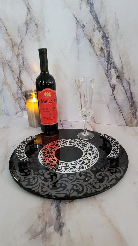 Imperial Black Round Tray