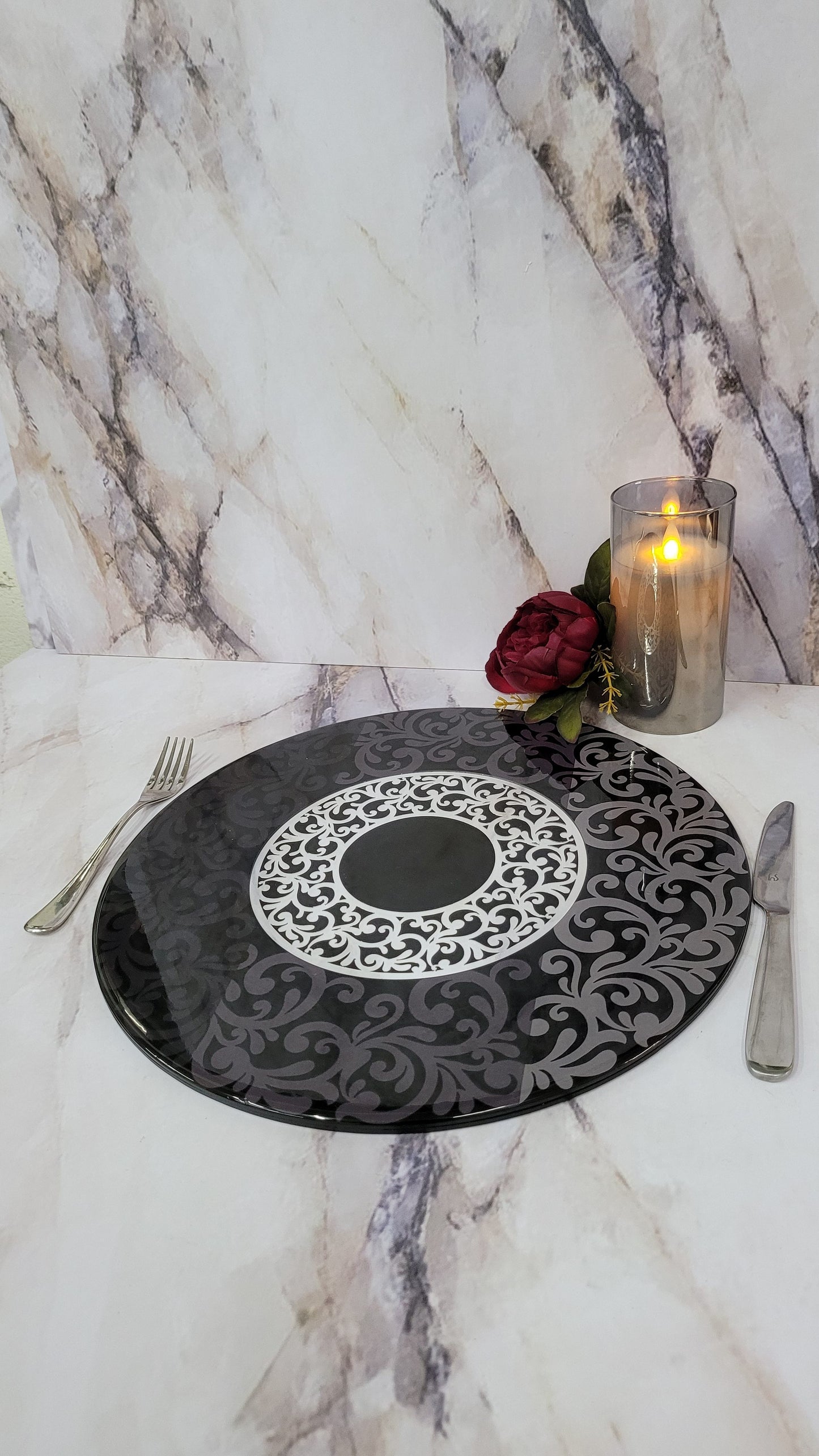 Imperial Black Round Placemat